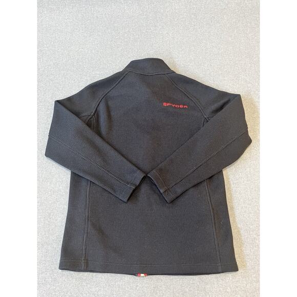 Spyder Kids Black Zip-up Jacket With Red Accents Size Large 14/16 - Picture 2 of 7